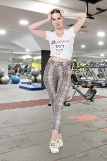 Marka 22110 Yılan Desenli Sporcu Tayt