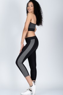 Marka Yanları Gri Desenli Spor Tayt 22208
