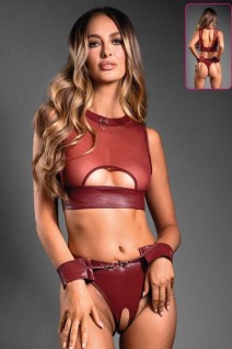 New Dreams 8627 Fantazi Takım | Bordo Deri Görünümü ve İddialı Detaylar