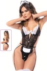 New Dreams 8473 Fantazi Body | Şeritli Kafes ve Ouvert Tasarım